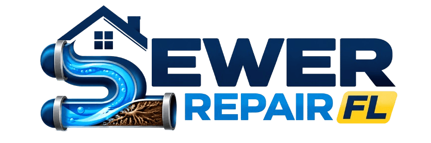 Sewer Repair FL Logo with Flowing Pipe