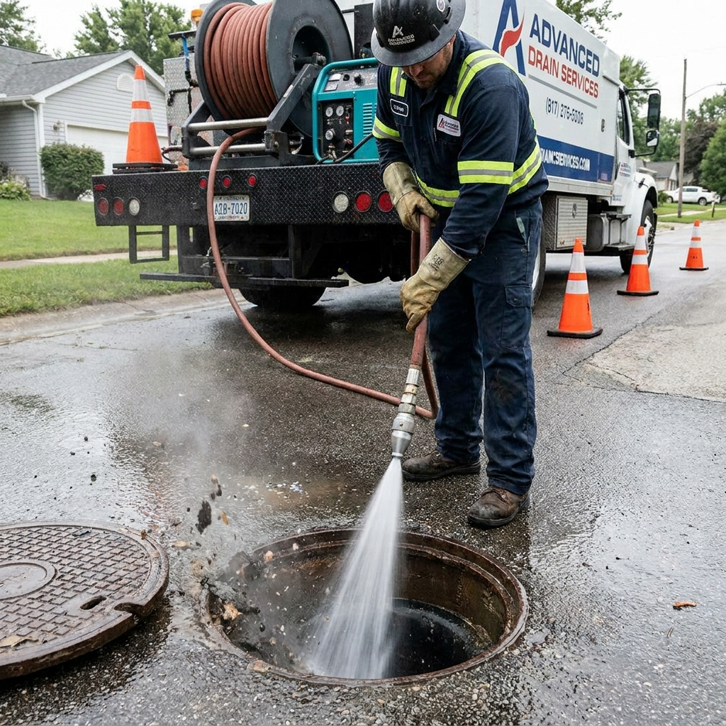 Hydro jetting drain and sewer