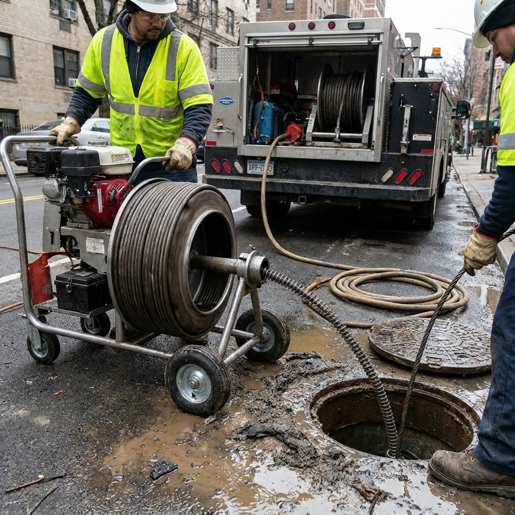 Mechanical cablesewer cleaning