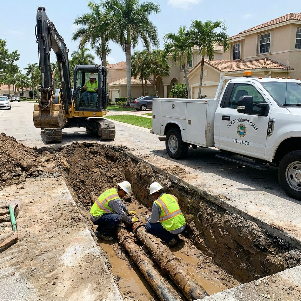Sewer line repair in Coconut